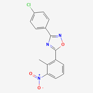 molecular formula C15H10ClN3O3 B5708345 3-(4-chlorophenyl)-5-(2-methyl-3-nitrophenyl)-1,2,4-oxadiazole 