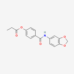 molecular formula C17H15NO5 B5708353 4-[(1,3-benzodioxol-5-ylamino)carbonyl]phenyl propionate 