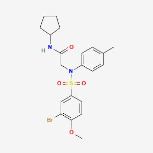 molecular formula C21H25BrN2O4S B5708379 N~2~-[(3-bromo-4-methoxyphenyl)sulfonyl]-N~1~-cyclopentyl-N~2~-(4-methylphenyl)glycinamide 