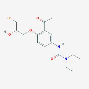 molecular formula C16H23BrN2O4 B057084 3-[3-乙酰-4-(3-溴-2-羟基丙氧基)苯基]-1,1-二乙基脲 CAS No. 85045-98-3