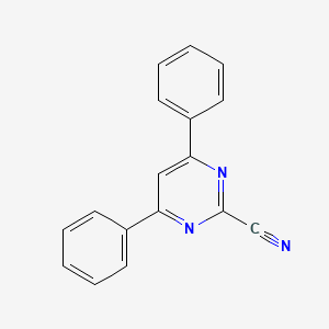 molecular formula C17H11N3 B5708424 4,6-diphenyl-2-pyrimidinecarbonitrile 