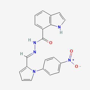molecular formula C20H15N5O3 B5708521 N'-{[1-(4-nitrophenyl)-1H-pyrrol-2-yl]methylene}-1H-indole-7-carbohydrazide 