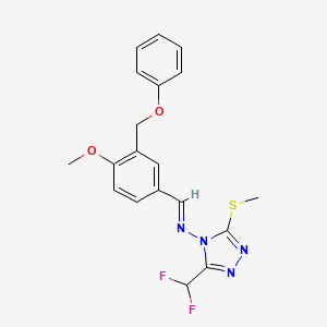 molecular formula C19H18F2N4O2S B5708538 3-(difluoromethyl)-N-[4-methoxy-3-(phenoxymethyl)benzylidene]-5-(methylthio)-4H-1,2,4-triazol-4-amine 