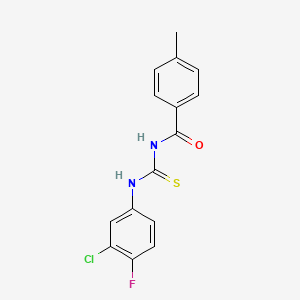 molecular formula C15H12ClFN2OS B5708549 N-{[(3-chloro-4-fluorophenyl)amino]carbonothioyl}-4-methylbenzamide 