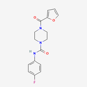molecular formula C16H16FN3O3 B5708552 N-(4-fluorophenyl)-4-(2-furoyl)-1-piperazinecarboxamide 