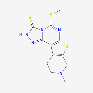 molecular formula C12H13N5S3 B5708556 9-methyl-5-(methylthio)-8,9,10,11-tetrahydropyrido[4',3':4,5]thieno[3,2-e][1,2,4]triazolo[4,3-c]pyrimidine-3(2H)-thione 