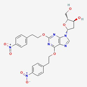 molecular formula C26H26N6O9 B570857 2,6-Bis-O-[2-(4-nitrophenyl)ethyl]-2'-deoxyxanthosine CAS No. 123107-74-4
