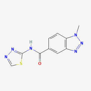 molecular formula C10H8N6OS B5708585 1-methyl-N-1,3,4-thiadiazol-2-yl-1H-1,2,3-benzotriazole-5-carboxamide 