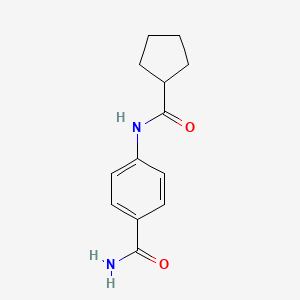 molecular formula C13H16N2O2 B5708613 4-[(cyclopentylcarbonyl)amino]benzamide 