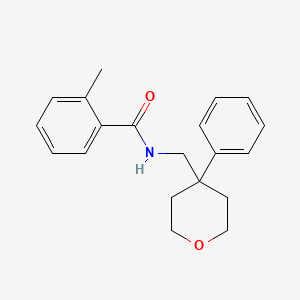 molecular formula C20H23NO2 B5708657 2-methyl-N-[(4-phenyltetrahydro-2H-pyran-4-yl)methyl]benzamide 