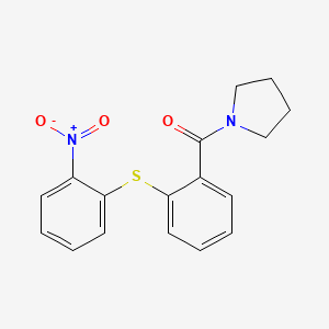 molecular formula C17H16N2O3S B5708682 1-{2-[(2-nitrophenyl)thio]benzoyl}pyrrolidine 