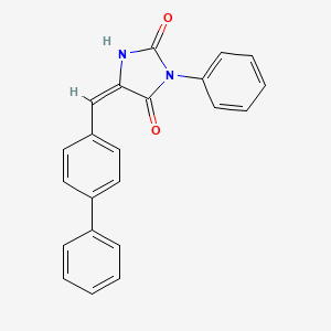 molecular formula C22H16N2O2 B5708690 5-(4-biphenylylmethylene)-3-phenyl-2,4-imidazolidinedione 