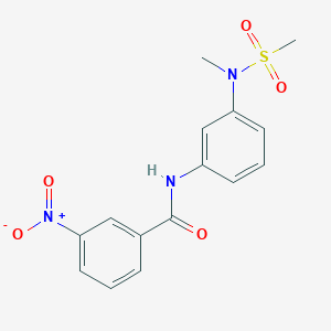 molecular formula C15H15N3O5S B5708699 N-{3-[methyl(methylsulfonyl)amino]phenyl}-3-nitrobenzamide 