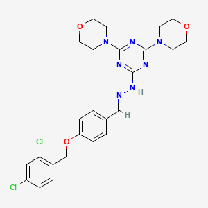 4-[(2,4-dichlorobenzyl)oxy]benzaldehyde (4,6-di-4-morpholinyl-1,3,5-triazin-2-yl)hydrazone
