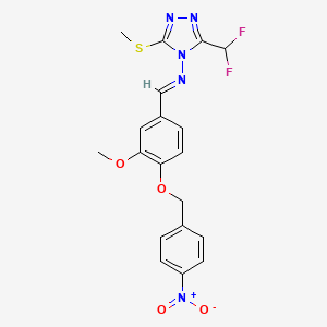 molecular formula C19H17F2N5O4S B5708723 3-(difluoromethyl)-N-{3-methoxy-4-[(4-nitrobenzyl)oxy]benzylidene}-5-(methylthio)-4H-1,2,4-triazol-4-amine 