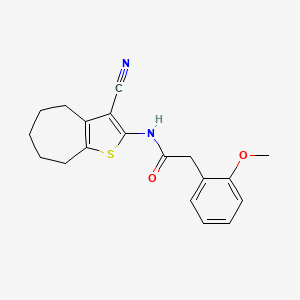 molecular formula C19H20N2O2S B5708745 N-(3-cyano-5,6,7,8-tetrahydro-4H-cyclohepta[b]thien-2-yl)-2-(2-methoxyphenyl)acetamide 