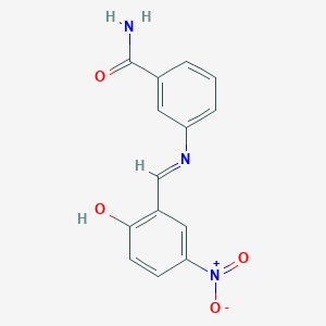 molecular formula C14H11N3O4 B5708758 3-[(2-羟基-5-硝基亚苄基)氨基]苯甲酰胺 CAS No. 5322-30-5