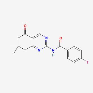 molecular formula C17H16FN3O2 B5708795 N-(7,7-dimethyl-5-oxo-5,6,7,8-tetrahydro-2-quinazolinyl)-4-fluorobenzamide 