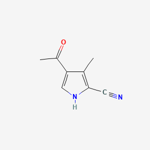 molecular formula C8H8N2O B570880 4-Acetyl-3-methyl-1H-pyrrole-2-carbonitrile CAS No. 112381-10-9