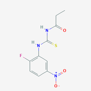 molecular formula C10H10FN3O3S B5708836 N-{[(2-fluoro-5-nitrophenyl)amino]carbonothioyl}propanamide 