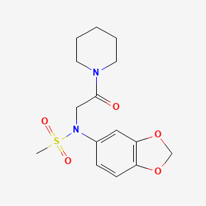 N-1,3-benzodioxol-5-yl-N-[2-oxo-2-(1-piperidinyl)ethyl]methanesulfonamide