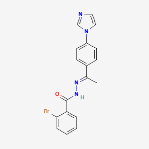 molecular formula C18H15BrN4O B5708919 2-bromo-N'-{1-[4-(1H-imidazol-1-yl)phenyl]ethylidene}benzohydrazide 