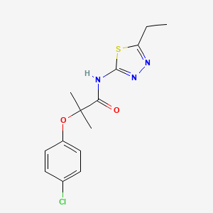 2-(4-chlorophenoxy)-N-(5-ethyl-1,3,4-thiadiazol-2-yl)-2-methylpropanamide