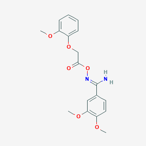 molecular formula C18H20N2O6 B5708936 3,4-dimethoxy-N'-{[(2-methoxyphenoxy)acetyl]oxy}benzenecarboximidamide 