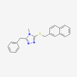 molecular formula C21H19N3S B5708940 3-benzyl-4-methyl-5-[(2-naphthylmethyl)thio]-4H-1,2,4-triazole 