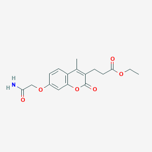 molecular formula C17H19NO6 B5708957 ethyl 3-[7-(2-amino-2-oxoethoxy)-4-methyl-2-oxo-2H-chromen-3-yl]propanoate 