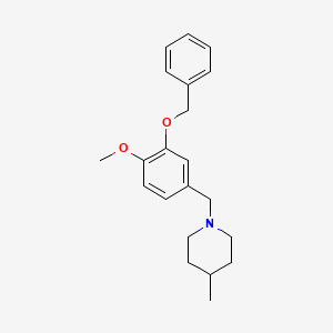molecular formula C21H27NO2 B5708968 1-[3-(benzyloxy)-4-methoxybenzyl]-4-methylpiperidine 