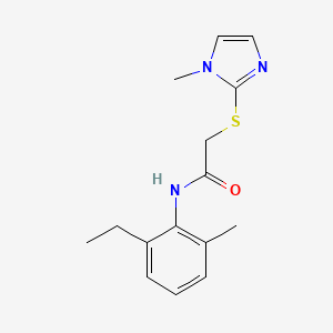 molecular formula C15H19N3OS B5708980 N-(2-ethyl-6-methylphenyl)-2-[(1-methyl-1H-imidazol-2-yl)thio]acetamide 