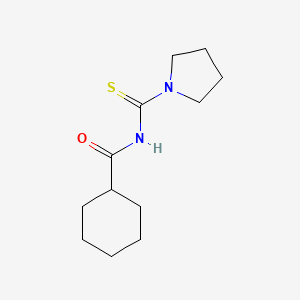 molecular formula C12H20N2OS B5708985 N-(1-pyrrolidinylcarbonothioyl)cyclohexanecarboxamide 