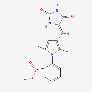 molecular formula C18H17N3O4 B5708997 methyl 2-{3-[(2,5-dioxo-4-imidazolidinylidene)methyl]-2,5-dimethyl-1H-pyrrol-1-yl}benzoate 