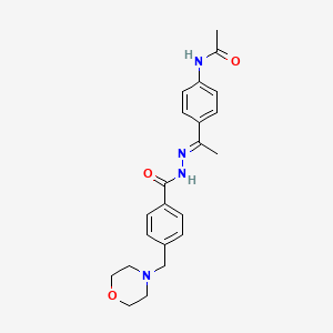molecular formula C22H26N4O3 B5709036 N-(4-{N-[4-(4-morpholinylmethyl)benzoyl]ethanehydrazonoyl}phenyl)acetamide 