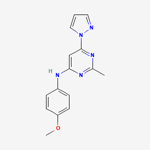 N-(4-methoxyphenyl)-2-methyl-6-(1H-pyrazol-1-yl)-4-pyrimidinamine