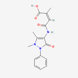 molecular formula C16H17N3O4 B5709097 4-[(1,5-dimethyl-3-oxo-2-phenyl-2,3-dihydro-1H-pyrazol-4-yl)amino]-2-methyl-4-oxo-2-butenoic acid 