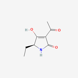 molecular formula C8H11NO3 B570912 (S,Z)-5-Ethyl-3-(1-hydroxyethylidene)pyrrolidine-2,4-dione CAS No. 113757-65-6