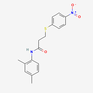molecular formula C17H18N2O3S B5709154 N-(2,4-dimethylphenyl)-3-[(4-nitrophenyl)thio]propanamide 