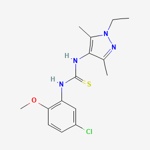 molecular formula C15H19ClN4OS B5709181 N-(5-chloro-2-methoxyphenyl)-N'-(1-ethyl-3,5-dimethyl-1H-pyrazol-4-yl)thiourea 