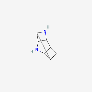 molecular formula C7H10N2 B570921 2,8-Diazatetracyclo[4.3.0.0~3,9~.0~4,7~]nonane CAS No. 123312-57-2