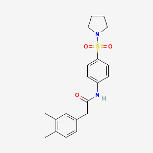 molecular formula C20H24N2O3S B5709223 2-(3,4-dimethylphenyl)-N-[4-(1-pyrrolidinylsulfonyl)phenyl]acetamide 