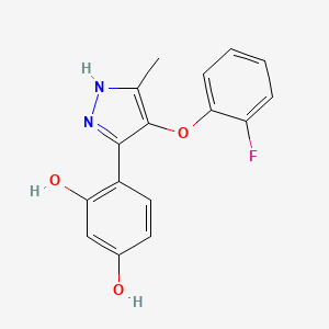 molecular formula C16H13FN2O3 B5709226 4-[4-(2-fluorophenoxy)-5-methyl-1H-pyrazol-3-yl]-1,3-benzenediol 