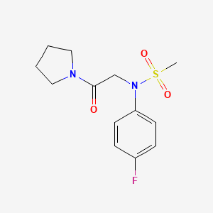 molecular formula C13H17FN2O3S B5709234 N-(4-fluorophenyl)-N-[2-oxo-2-(1-pyrrolidinyl)ethyl]methanesulfonamide 