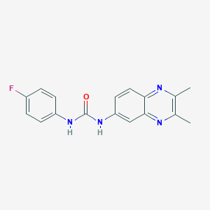 molecular formula C17H15FN4O B5709296 N-(2,3-dimethyl-6-quinoxalinyl)-N'-(4-fluorophenyl)urea 