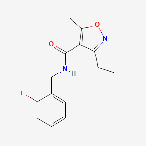 molecular formula C14H15FN2O2 B5709309 3-ethyl-N-(2-fluorobenzyl)-5-methyl-4-isoxazolecarboxamide 