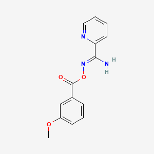 molecular formula C14H13N3O3 B5709326 N'-[(3-methoxybenzoyl)oxy]-2-pyridinecarboximidamide 
