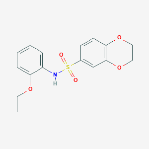 molecular formula C16H17NO5S B5709345 N-(2-ethoxyphenyl)-2,3-dihydro-1,4-benzodioxine-6-sulfonamide 