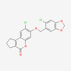molecular formula C20H14Cl2O5 B5709358 8-chloro-7-[(6-chloro-1,3-benzodioxol-5-yl)methoxy]-2,3-dihydrocyclopenta[c]chromen-4(1H)-one 