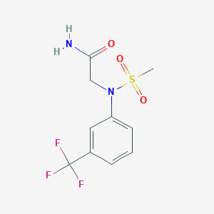 molecular formula C10H11F3N2O3S B5709386 N~2~-(methylsulfonyl)-N~2~-[3-(trifluoromethyl)phenyl]glycinamide 